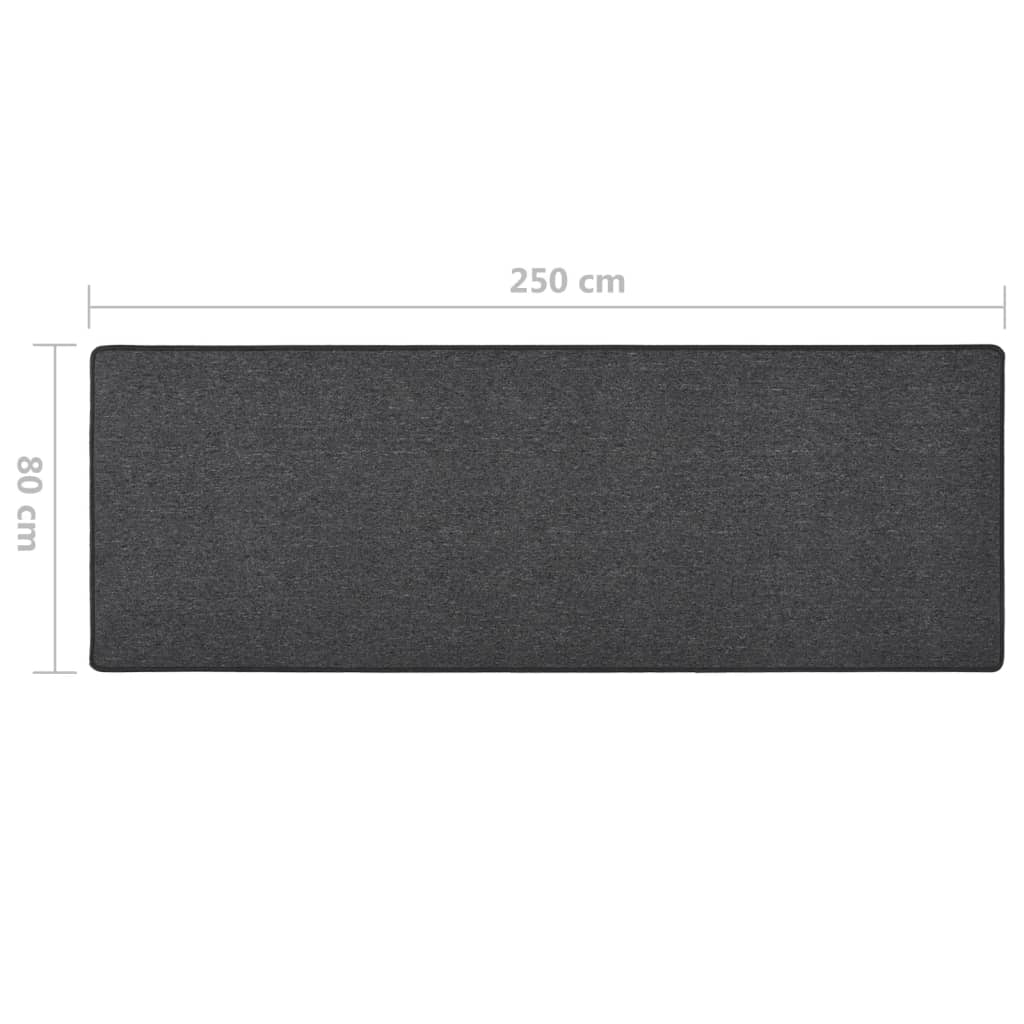 tæppeløber 80x250 cm antracitgrå