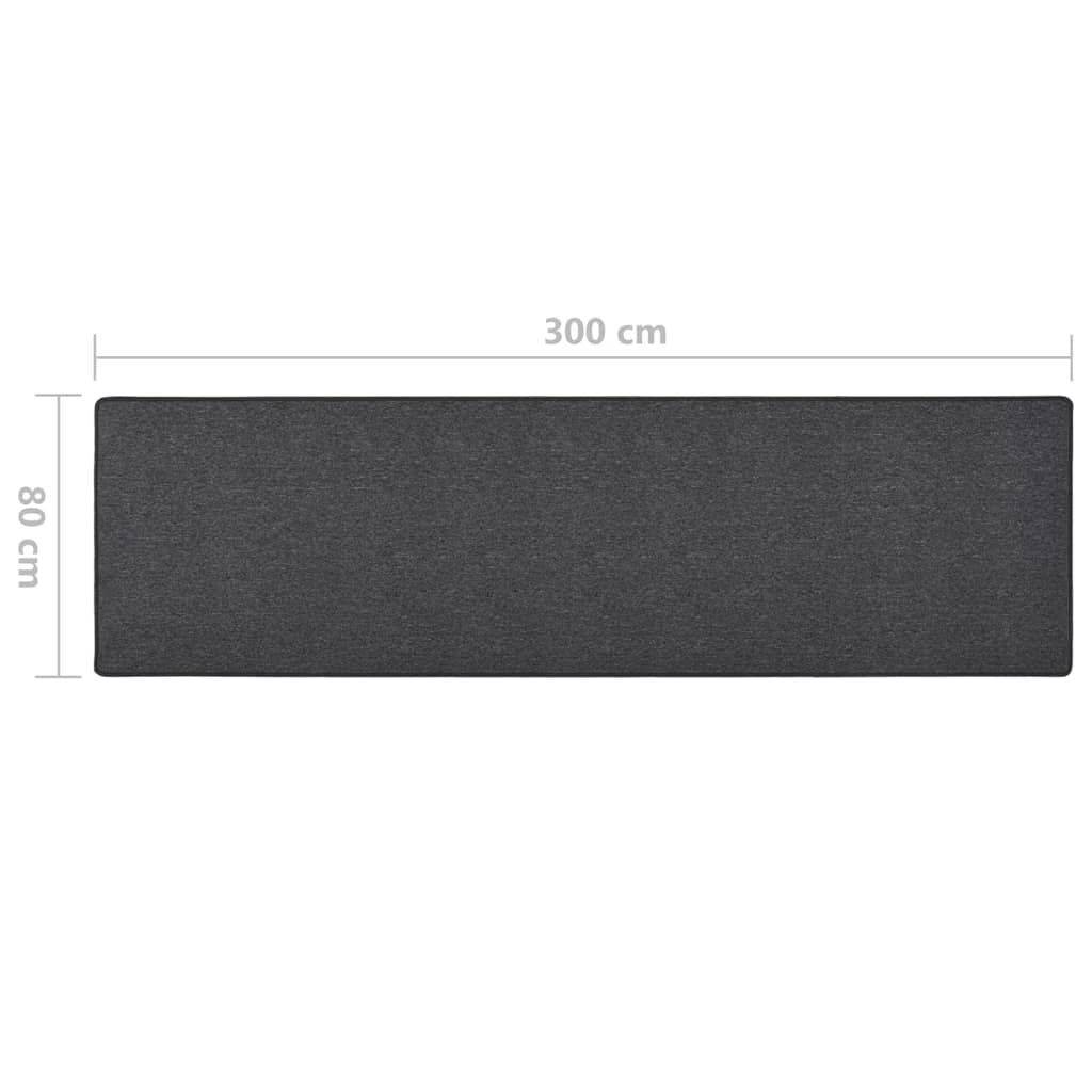 tæppeløber 80x300 cm antracitgrå