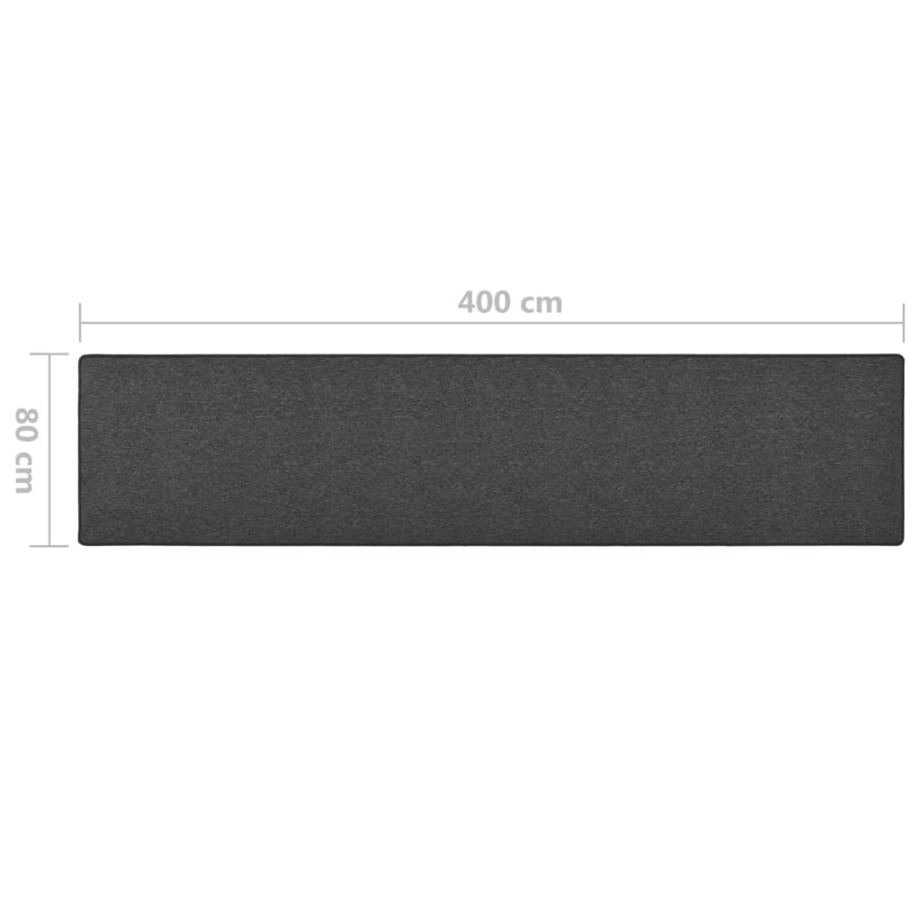 tæppeløber 80x400 cm antracitgrå
