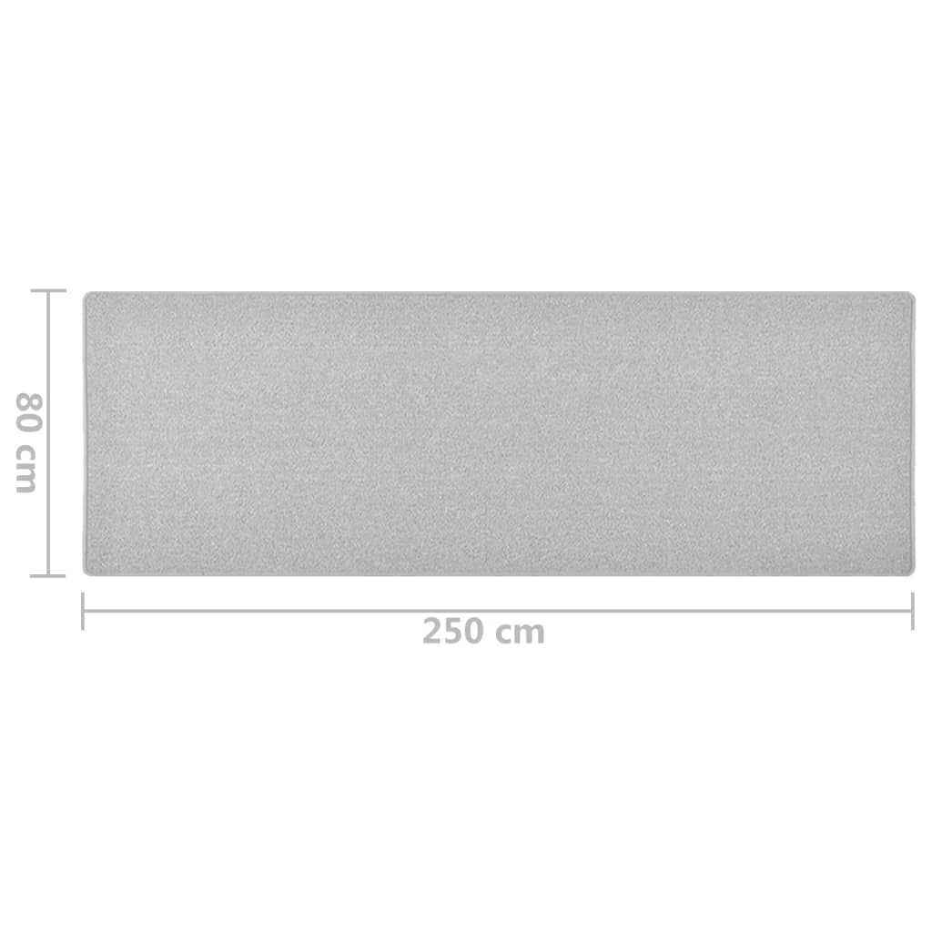 tæppeløber 80x250 cm lysegrå