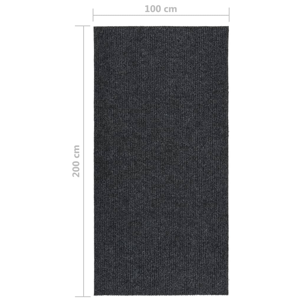 snavsbestandig tæppeløber 100x200 cm antracitgrå