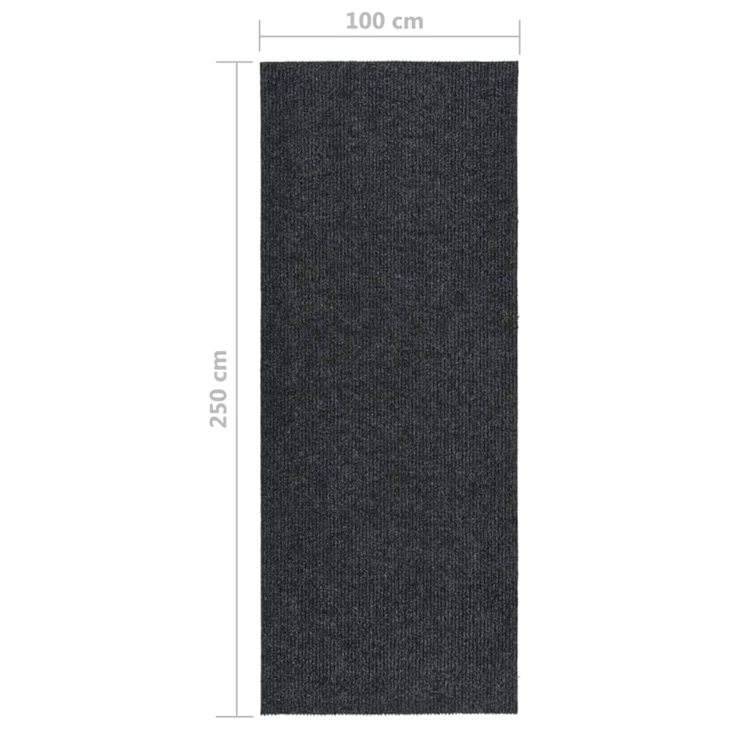 snavsbestandig tæppeløber 100x250 cm antracitgrå