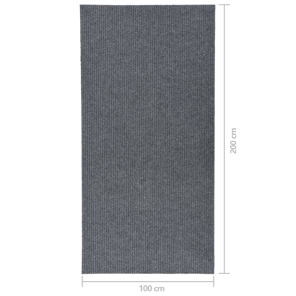 snavsbestandig tæppeløber 100x200 cm grå