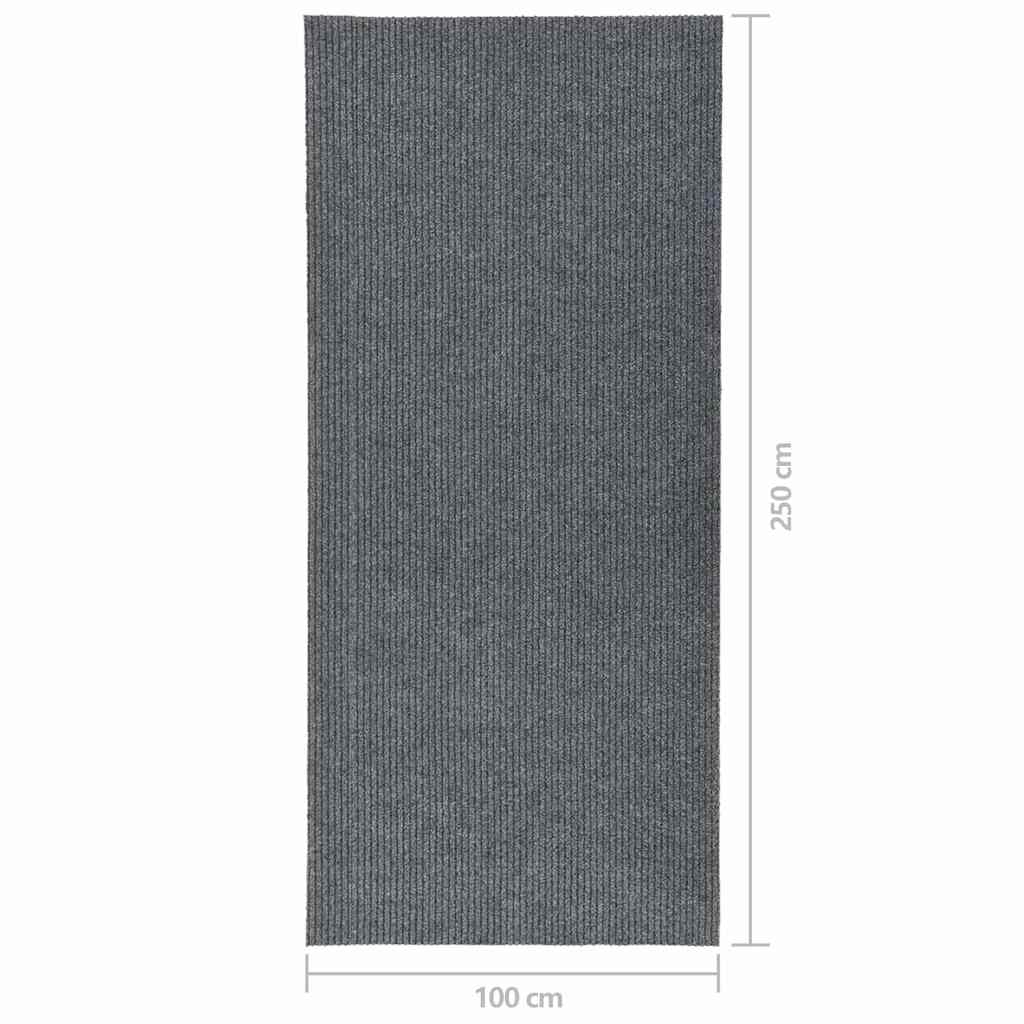 snavsbestandig tæppeløber 100x250 cm grå