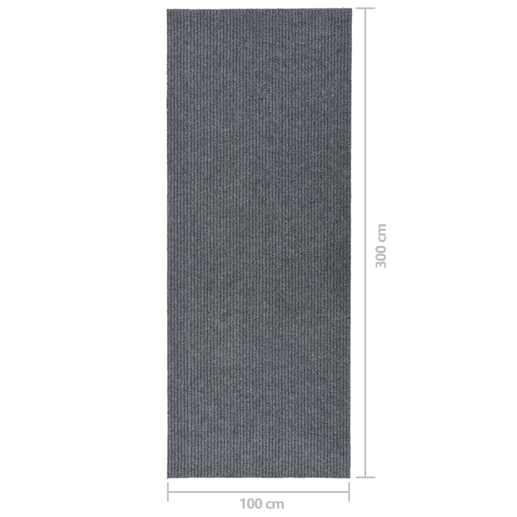 snavsbestandig tæppeløber 100x300 cm grå