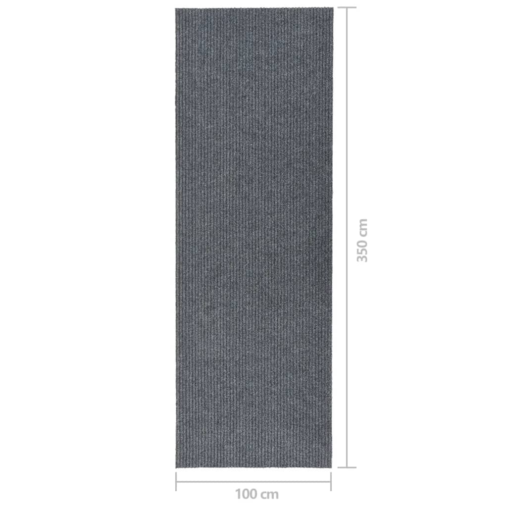 snavsbestandig tæppeløber 100x350 cm grå