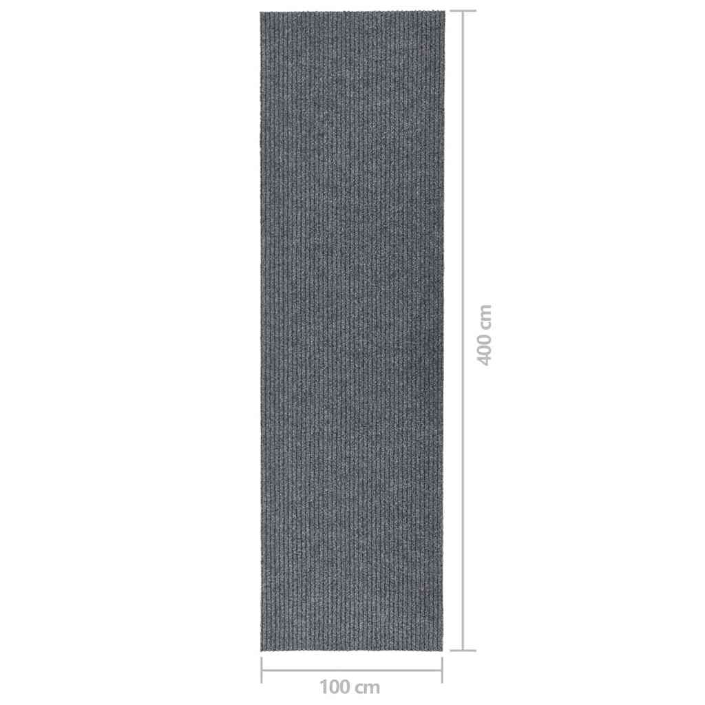 snavsbestandig tæppeløber 100x400 cm grå