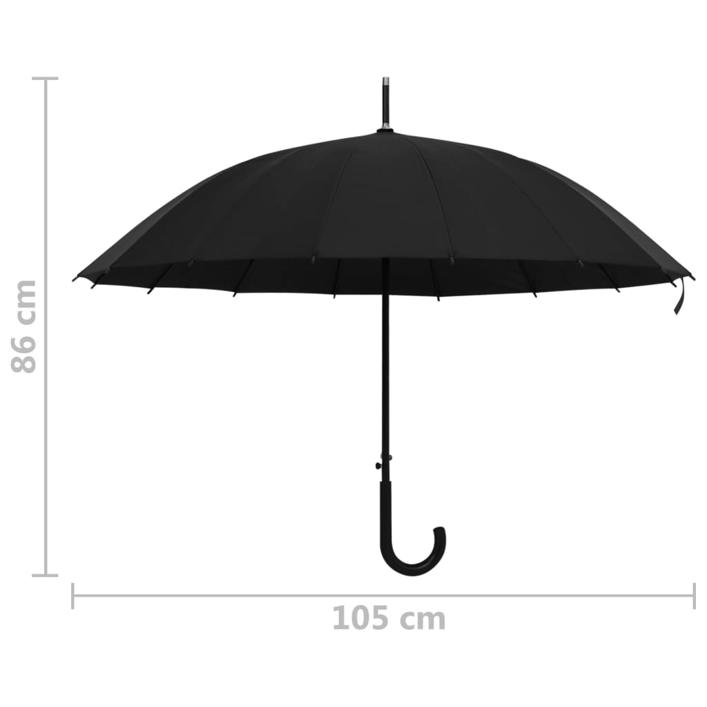 paraply 105 cm automatisk åbning sort