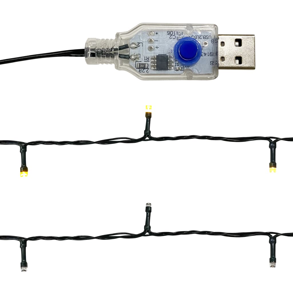 juleguirlande med LED-lys 20 m guldfarvet