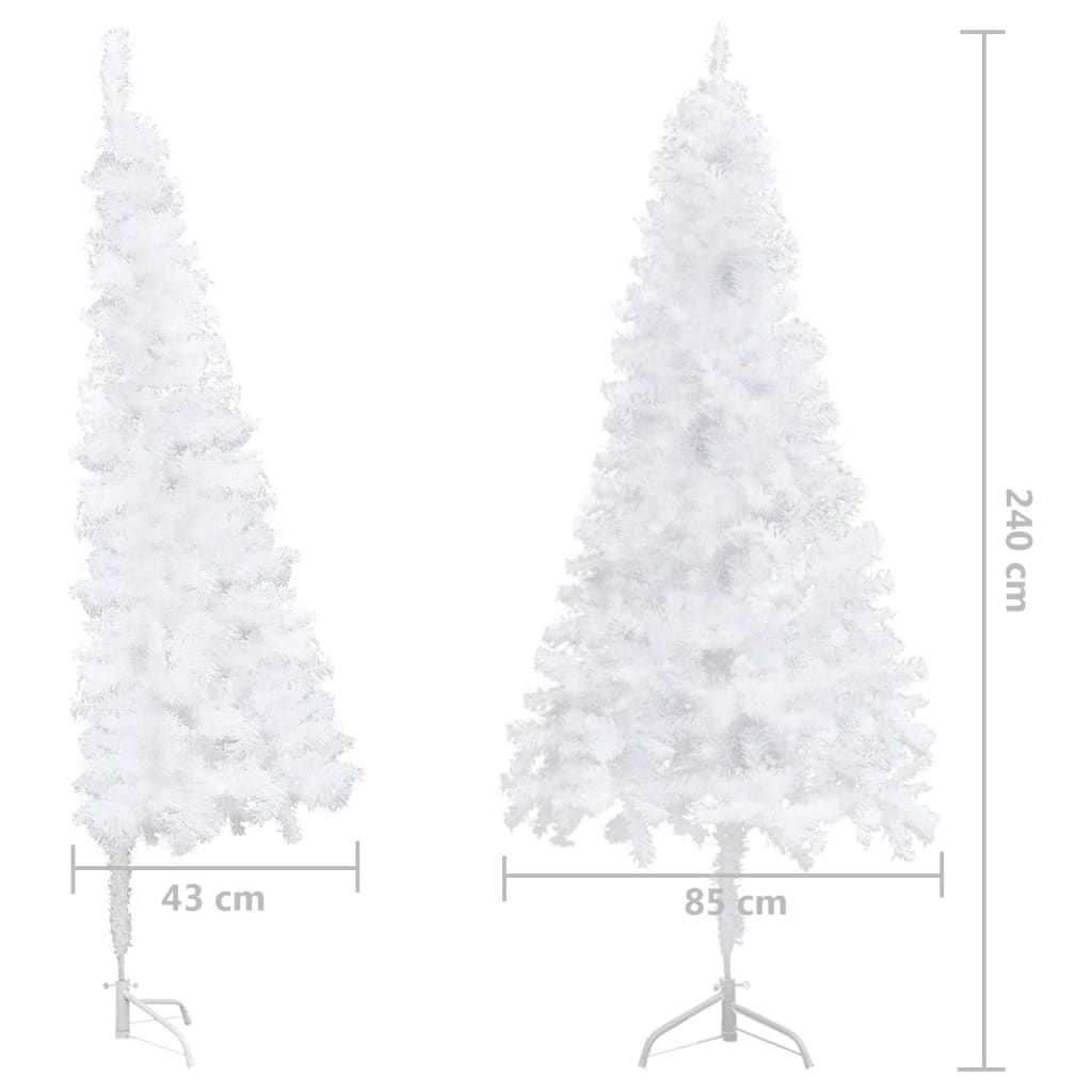 kunstigt juletræ til hjørne 240 cm PVC hvid