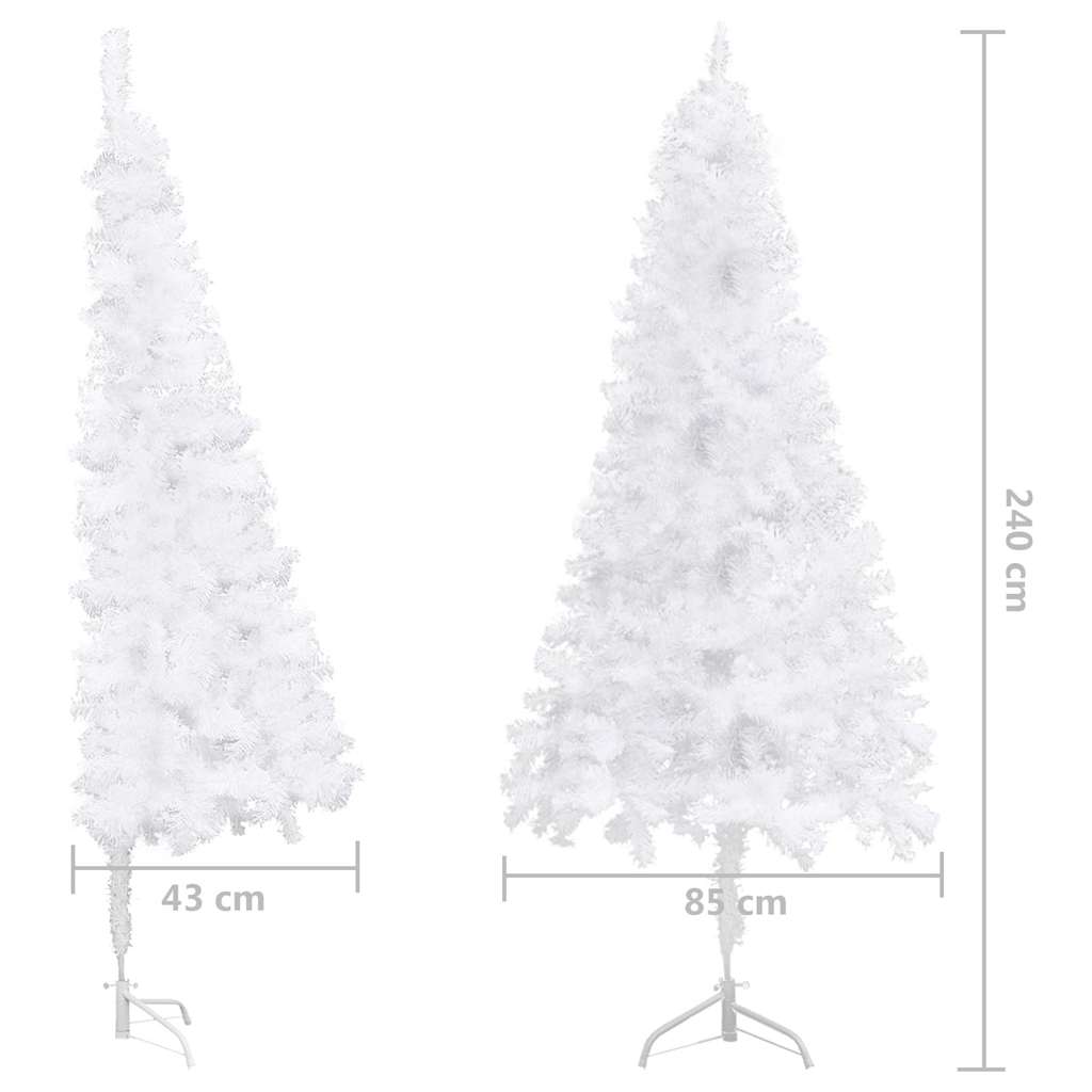 kunstigt juletræ til hjørne 240 cm PVC hvid