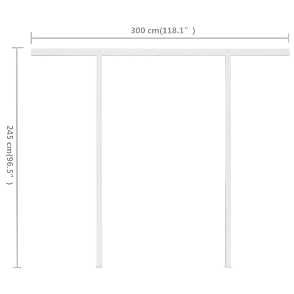 markise m. stolper 3x2,5 m manuel betjening cremefarvet