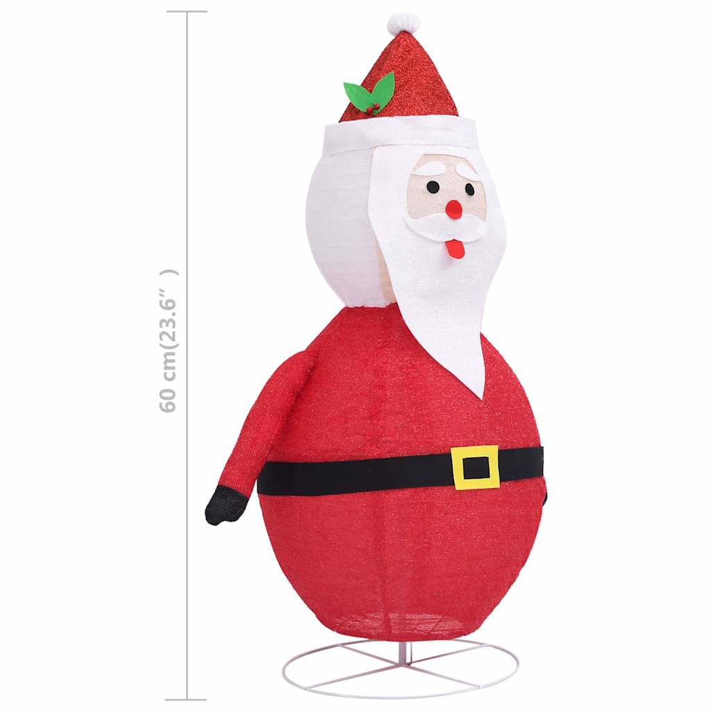 dekorativ julemandsfigur m. LED-lys 60 cm luksuriøst stof