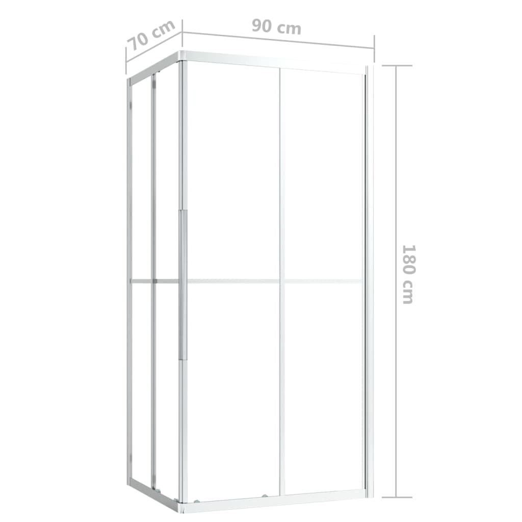 brusekabine 90x70x180 cm sikkerhedsglas