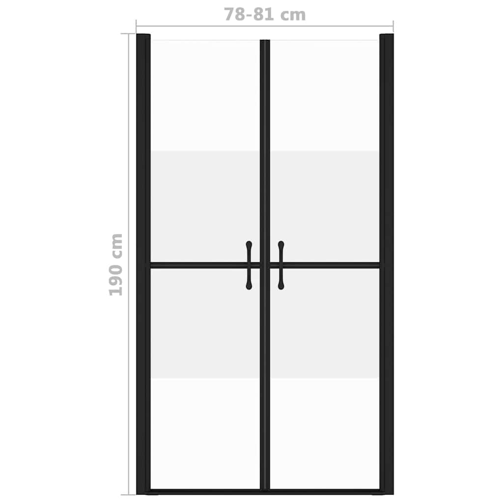 brusedør (78-81)x190 cm sikkerhedsglas delvist matteret