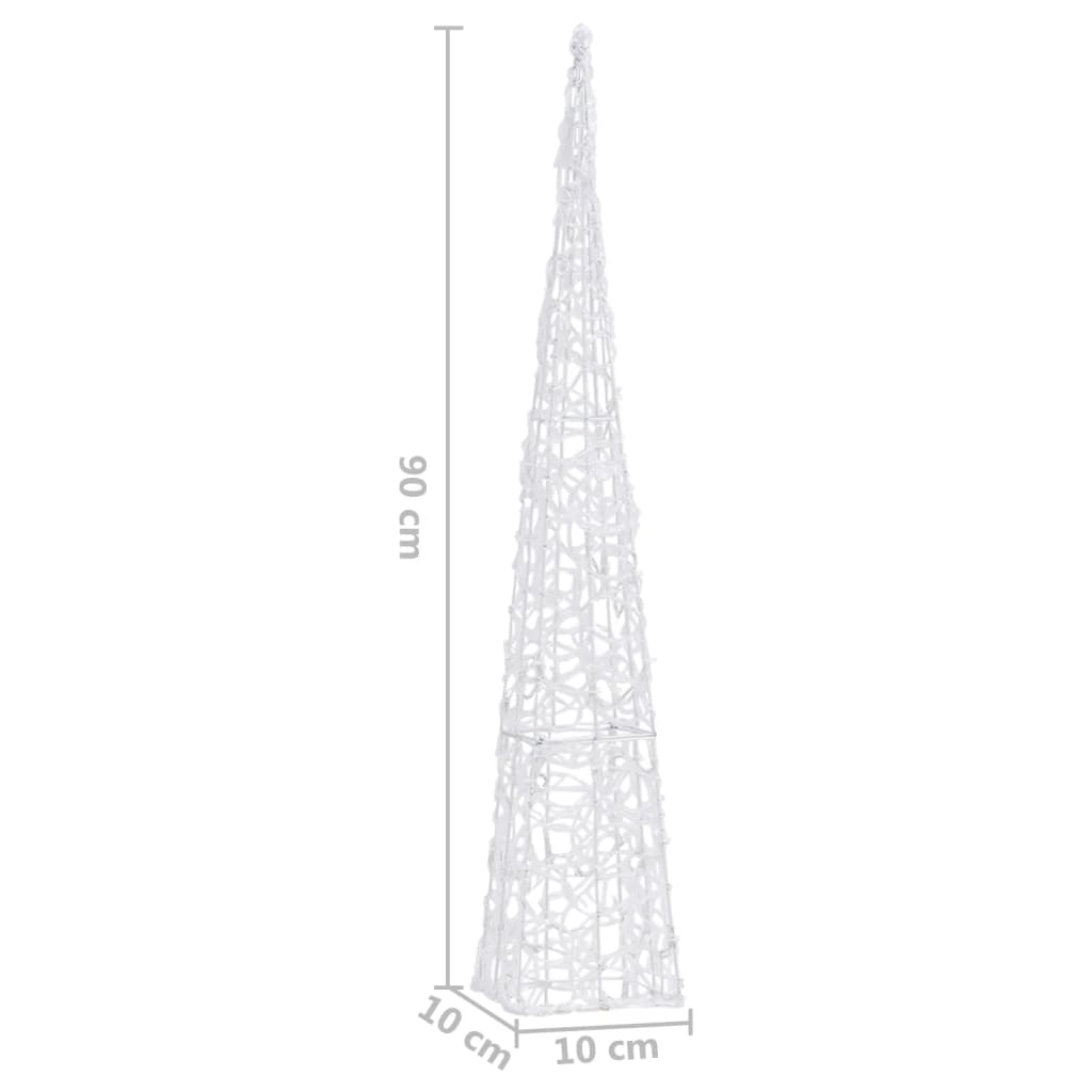 dekorativ LED-lyskegle 90 cm akryl varm hvid