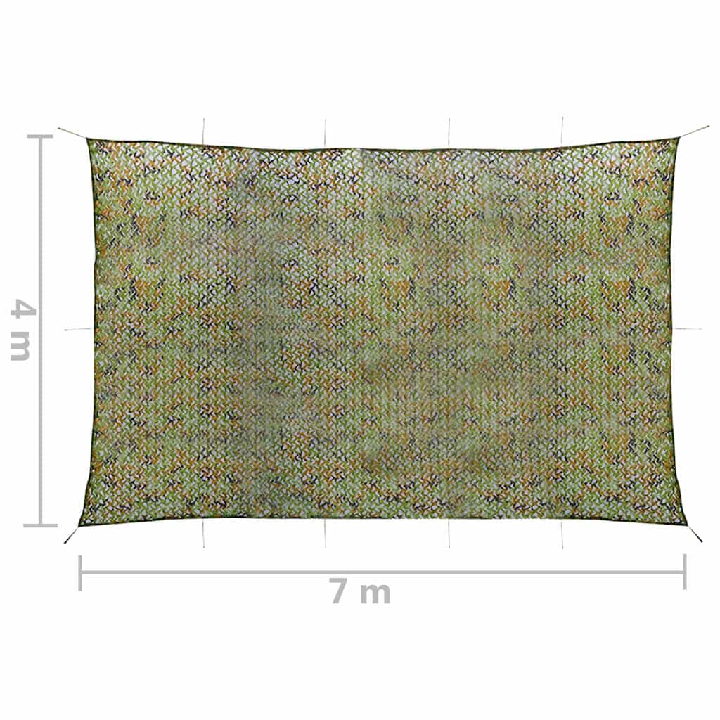 camouflagenet med opbevaringstaske 4x7 m grøn