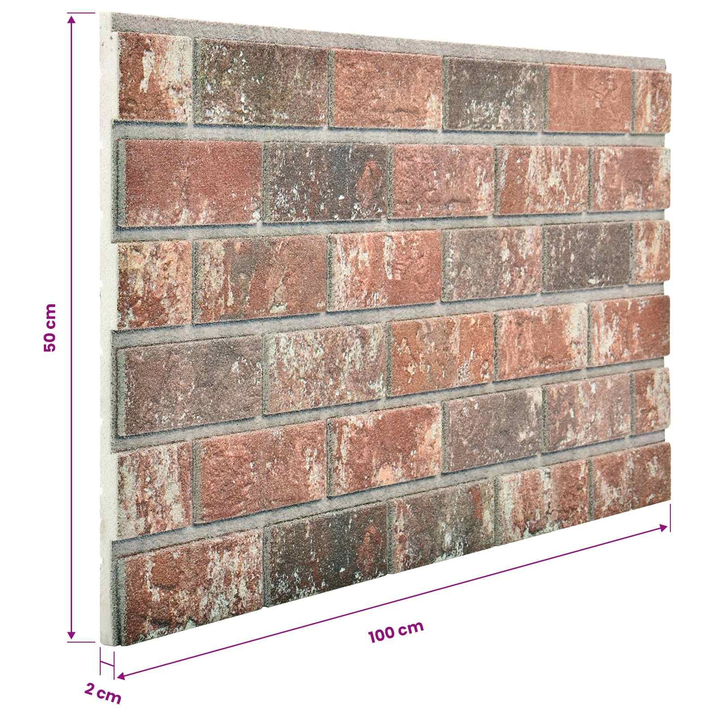 Vægpaneler 10 pcs Mørkebrun og Grå 100 x 50 cm EPS Skum