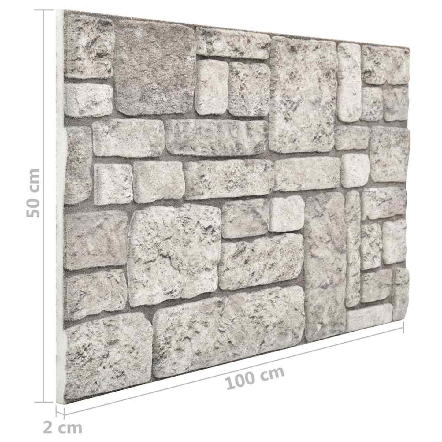 Vægpaneler 10 pcs Grå 100 x 50 cm EPS Skum