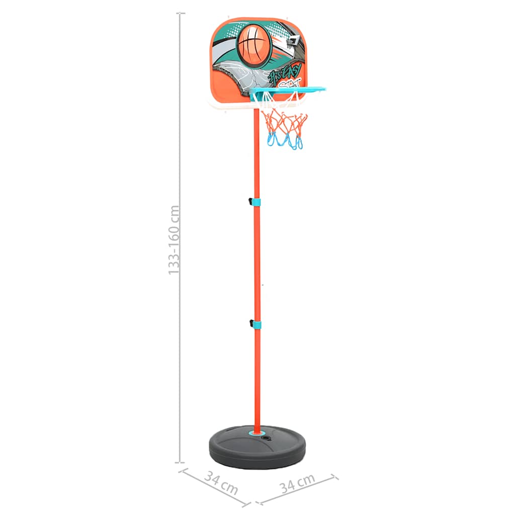 basketballsæt 133-160 cm transportabelt og justerbart