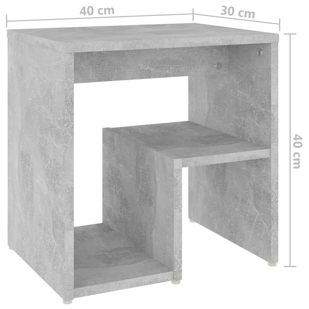 sengeskab 40x30x40 cm konstrueret træ betongrå