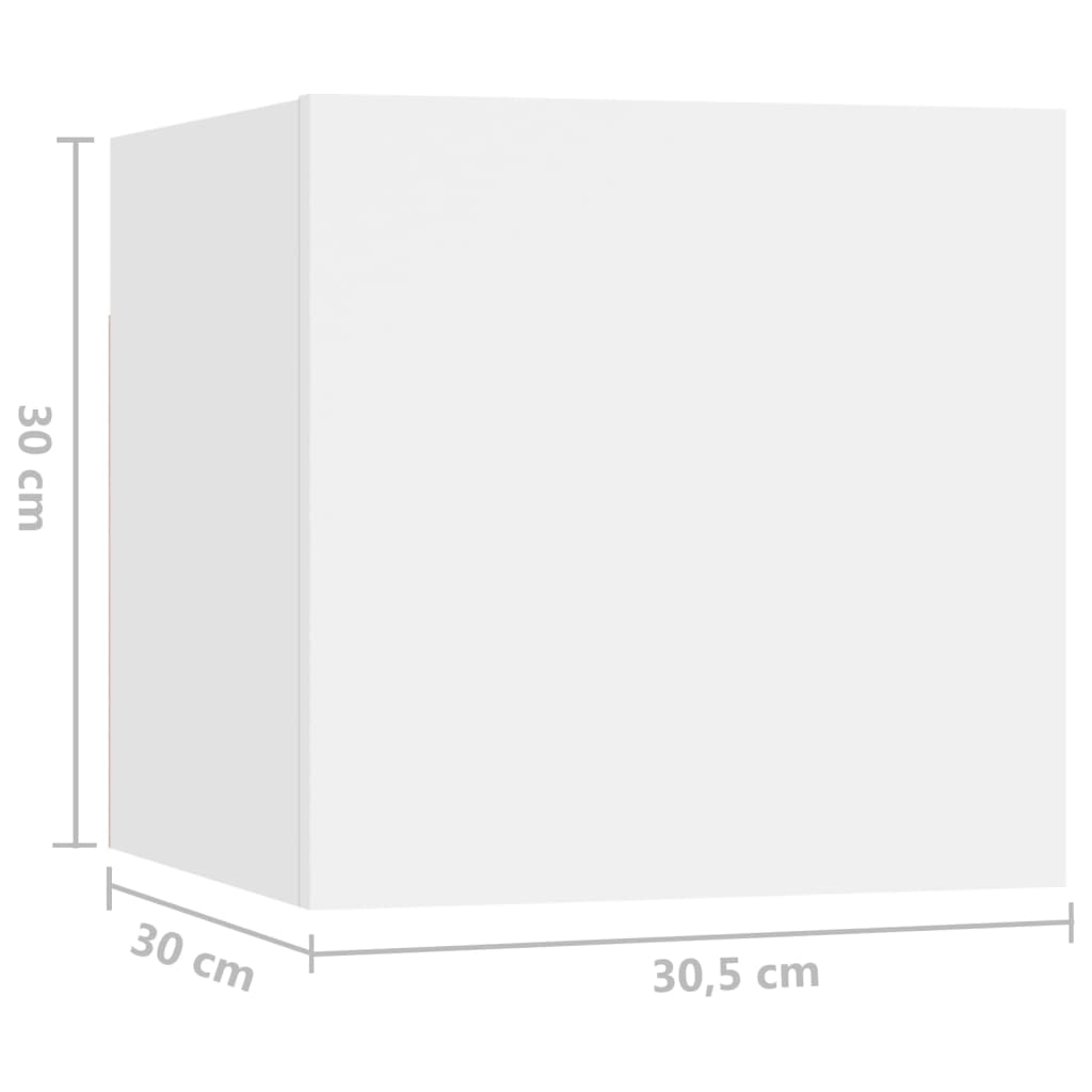 sengeskab 30,5x30x30 cm konstrueret træ hvid