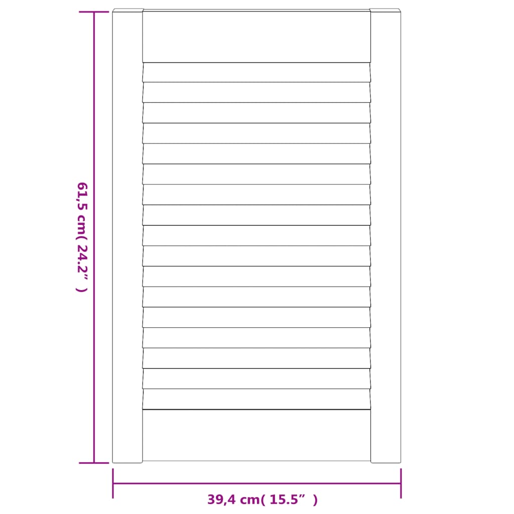 skabslåger 4 stk. 61,5x39,4 cm lameldesign massivt fyrretræ