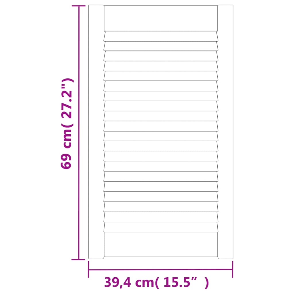 skabslåge 69x39,4 cm lameldesign massivt fyrretræ
