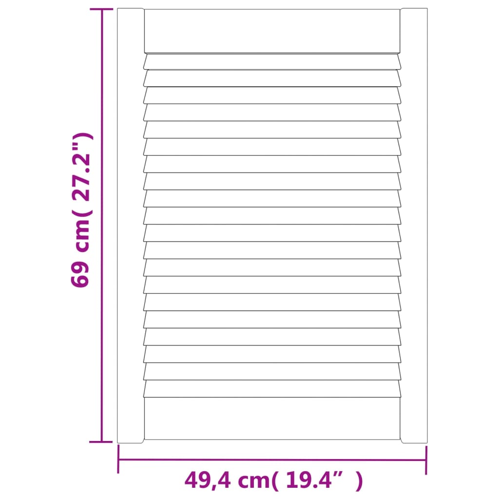 skabslåger 4 stk. 69x49,4 cm lameldesign massivt fyrretræ