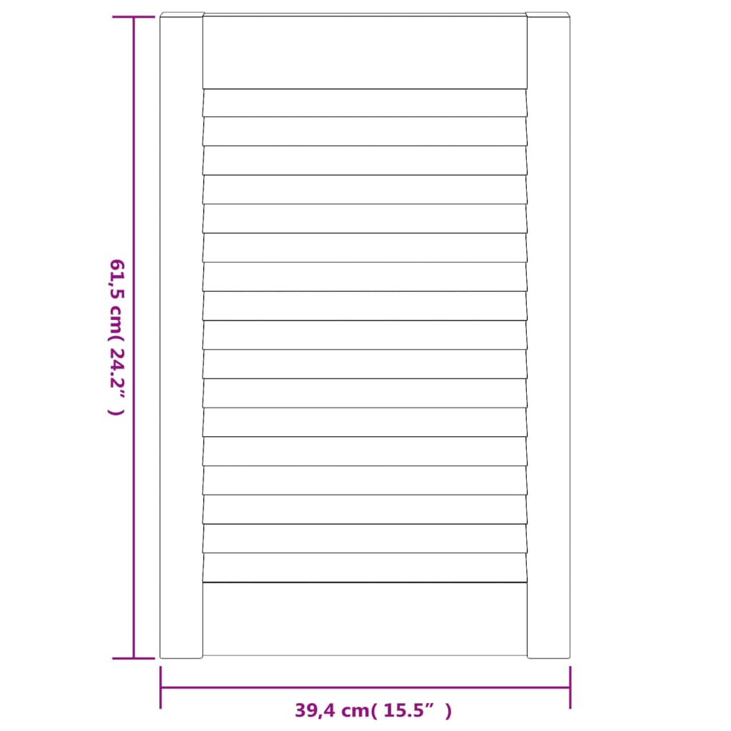 skabslåger 4 stk. 61,5x39,4 cm lameldesign massivt fyr hvid
