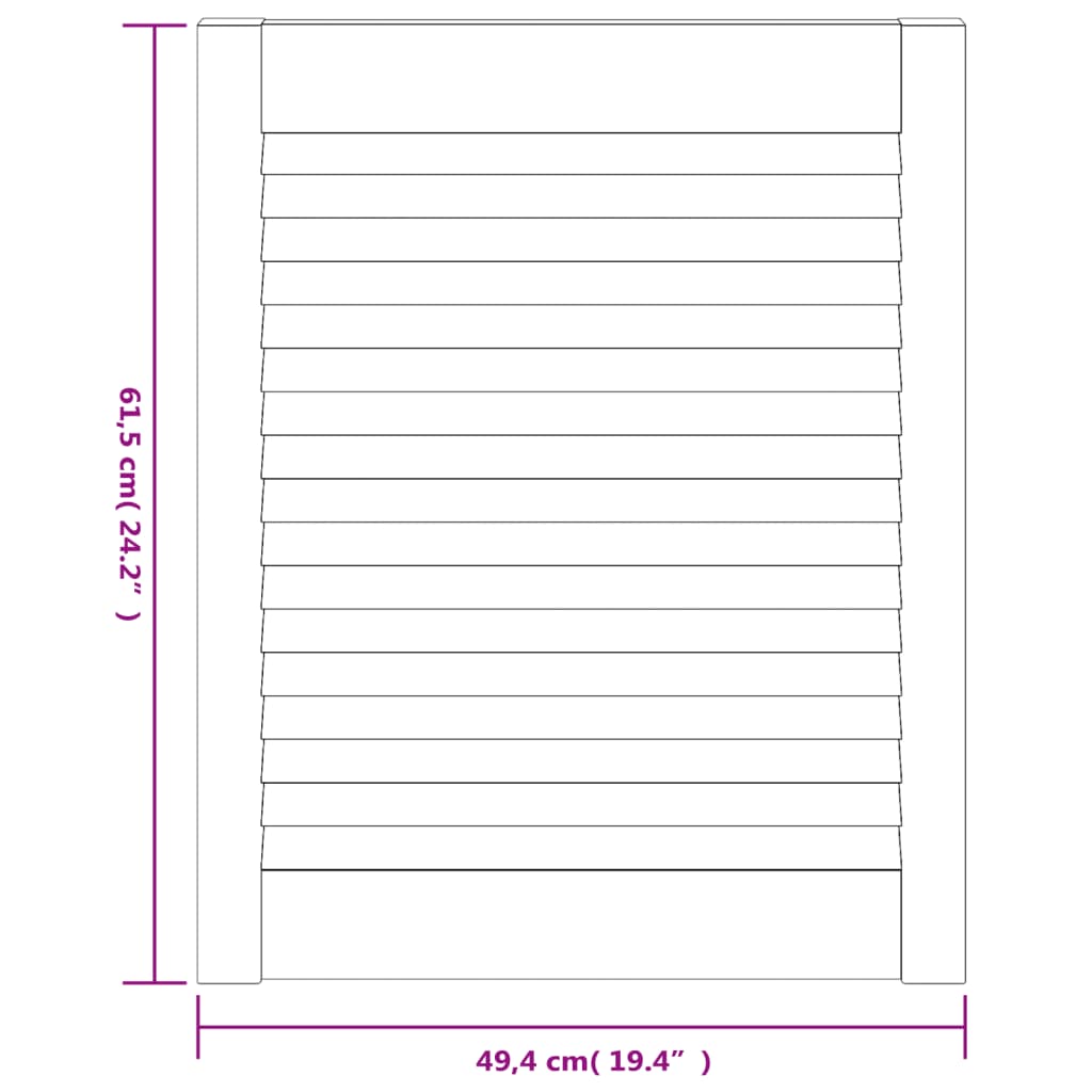 skabslåger 4 stk. 61,5x49,4 cm lameldesign massivt fyr hvid
