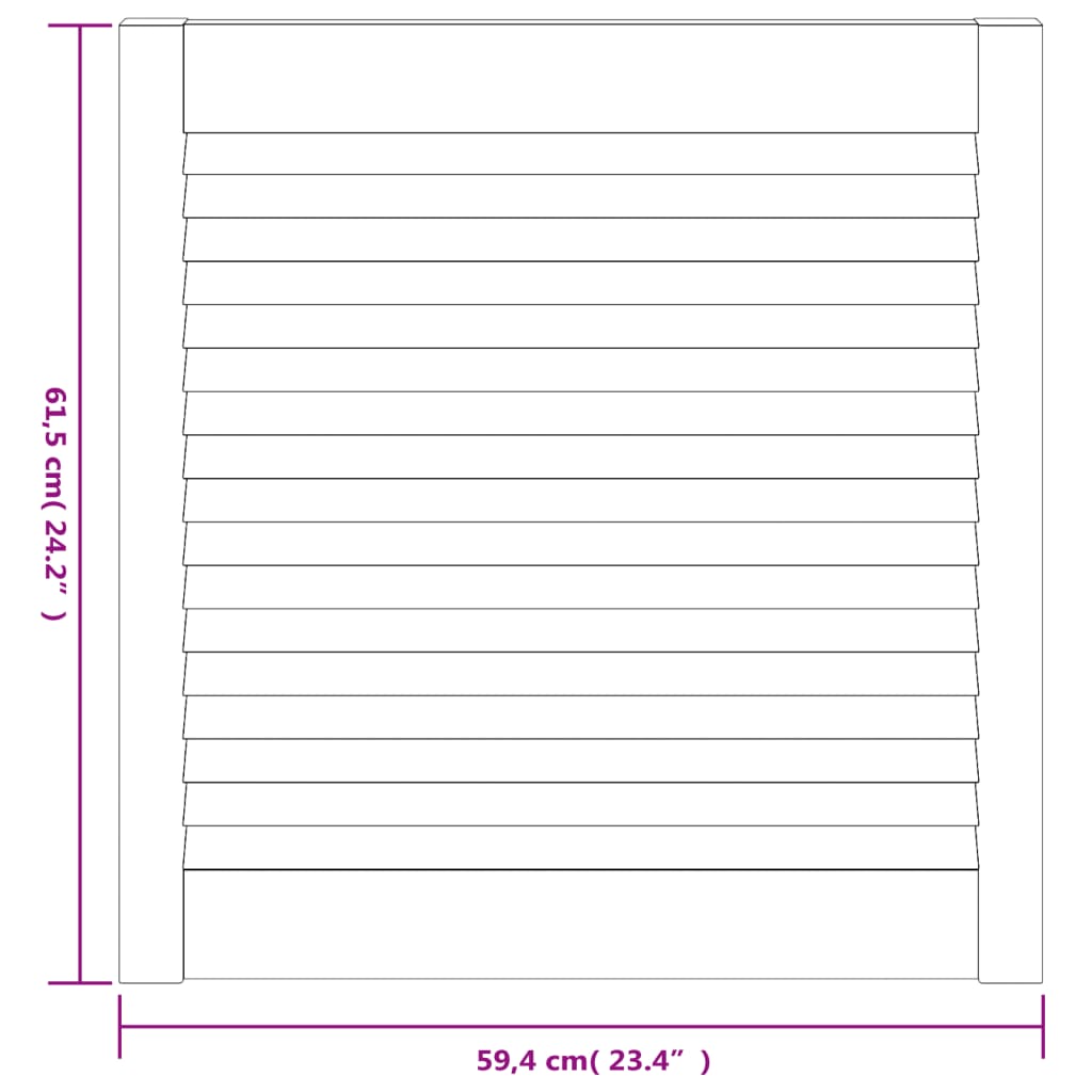 skabslåger 4 stk. 61,5x59,4 cm lameldesign massivt fyr hvid