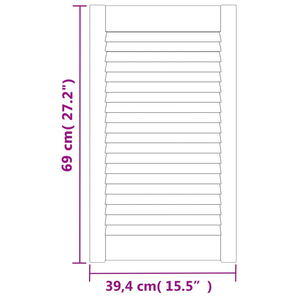 skabslåger 4 stk. 69x39,4 cm lameldesign massivt fyr hvid
