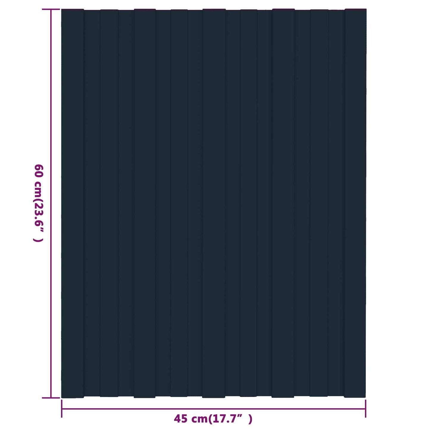 Tagpanel 12 pcs Antracit 60 x 45 cm Galvaniseret stål