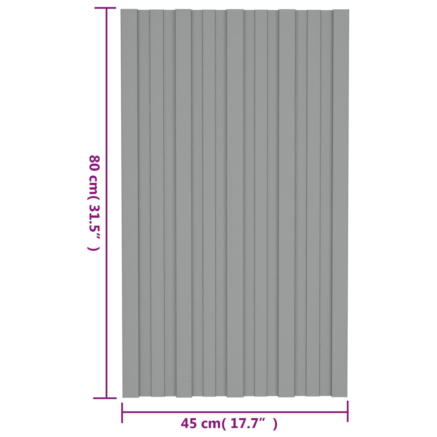 Tagpanel 36 pcs Grå 80 x 45 cm Galvaniseret stål