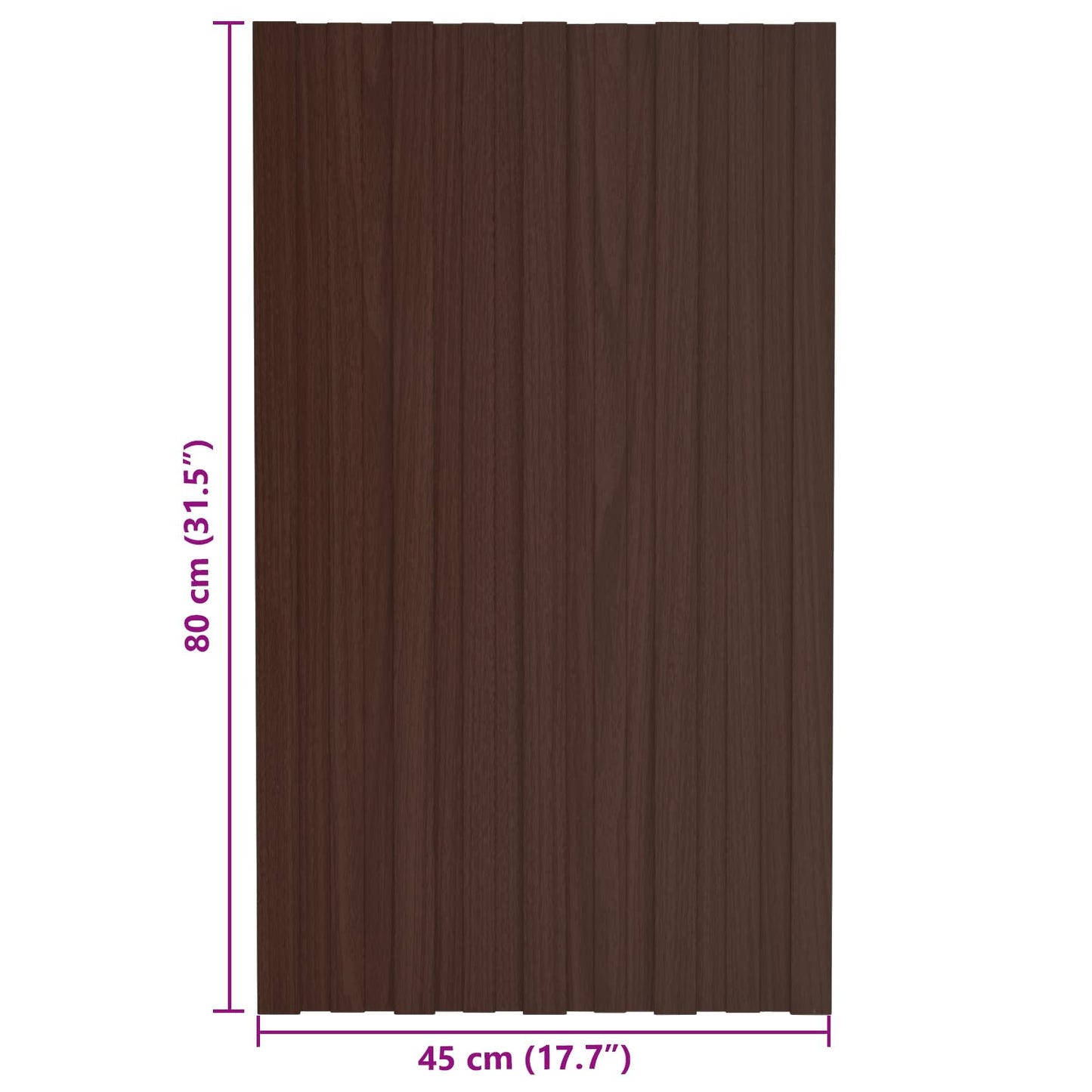 Tagpanel 12 pcs Brun 80 x 45 cm Galvaniseret stål