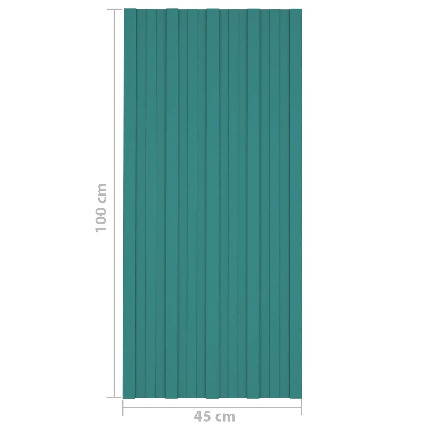 Tagpanel 12 pcs Grøn 100 x 45 cm Galvaniseret stål