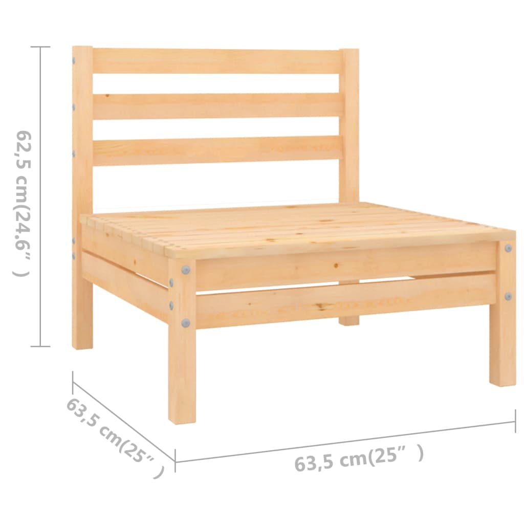 loungesæt til haven 9 dele massivt fyrretræ