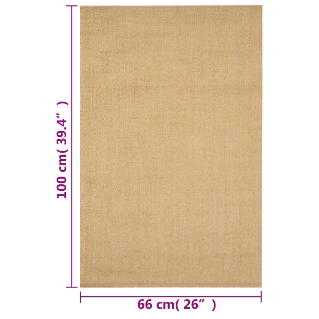 gulvtæppe 66x100 cm naturlig sisal