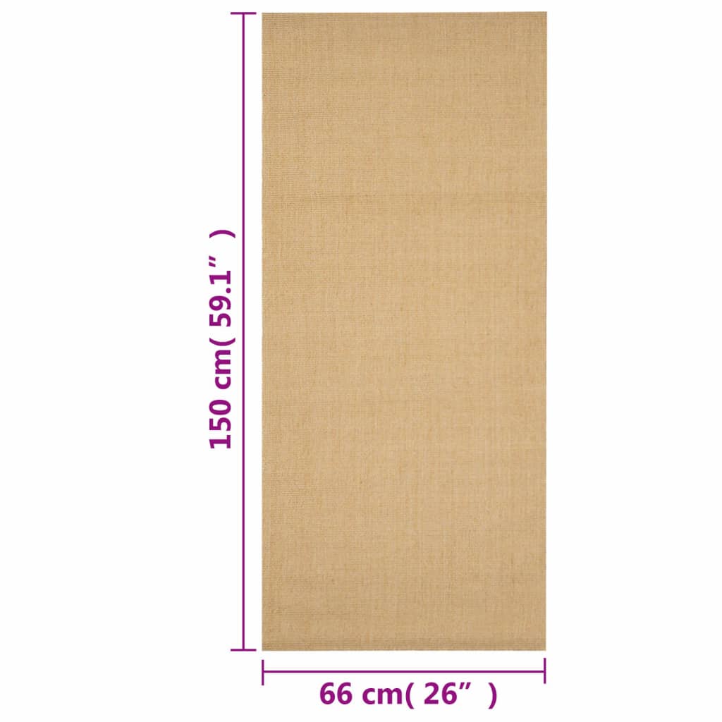 gulvtæppe 66x150 cm naturlig sisal