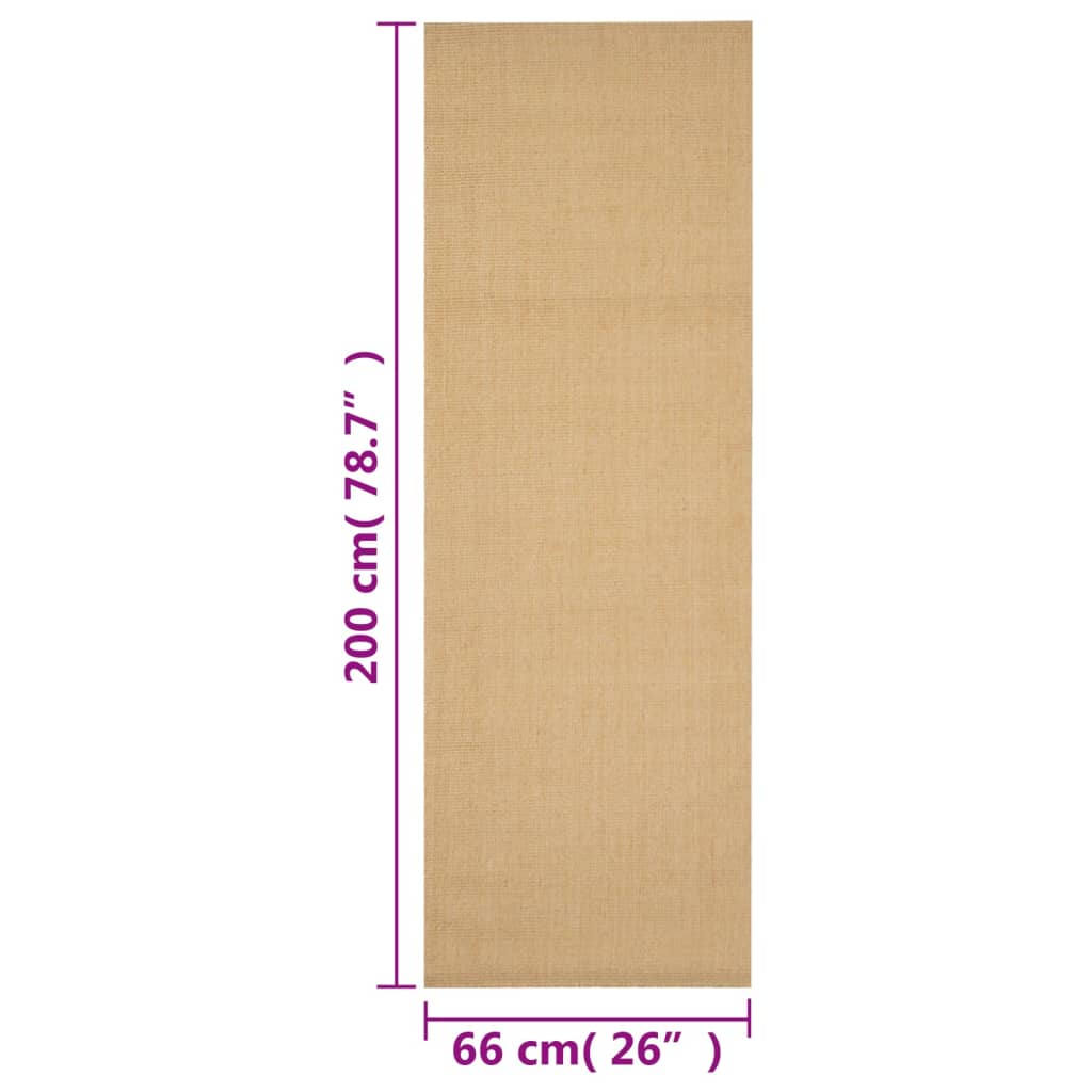 gulvtæppe 66x200 cm naturlig sisal