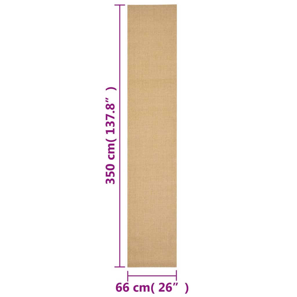 gulvtæppe 66x350 cm naturlig sisal