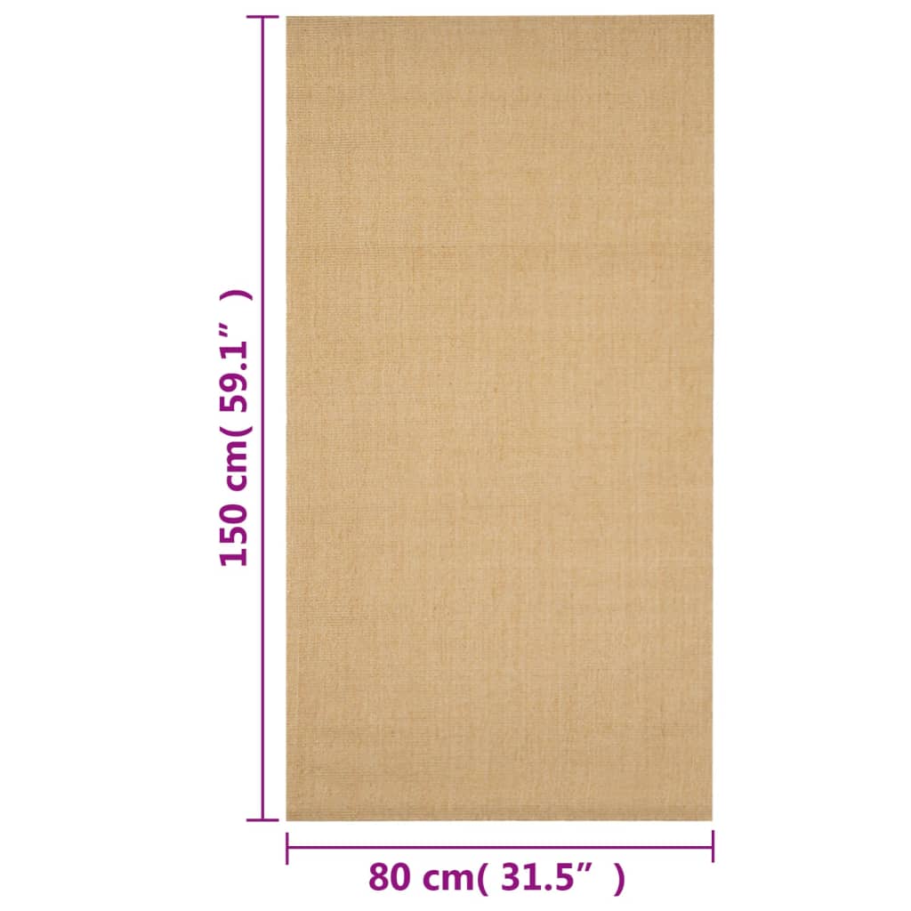 gulvtæppe 80x150 cm naturlig sisal