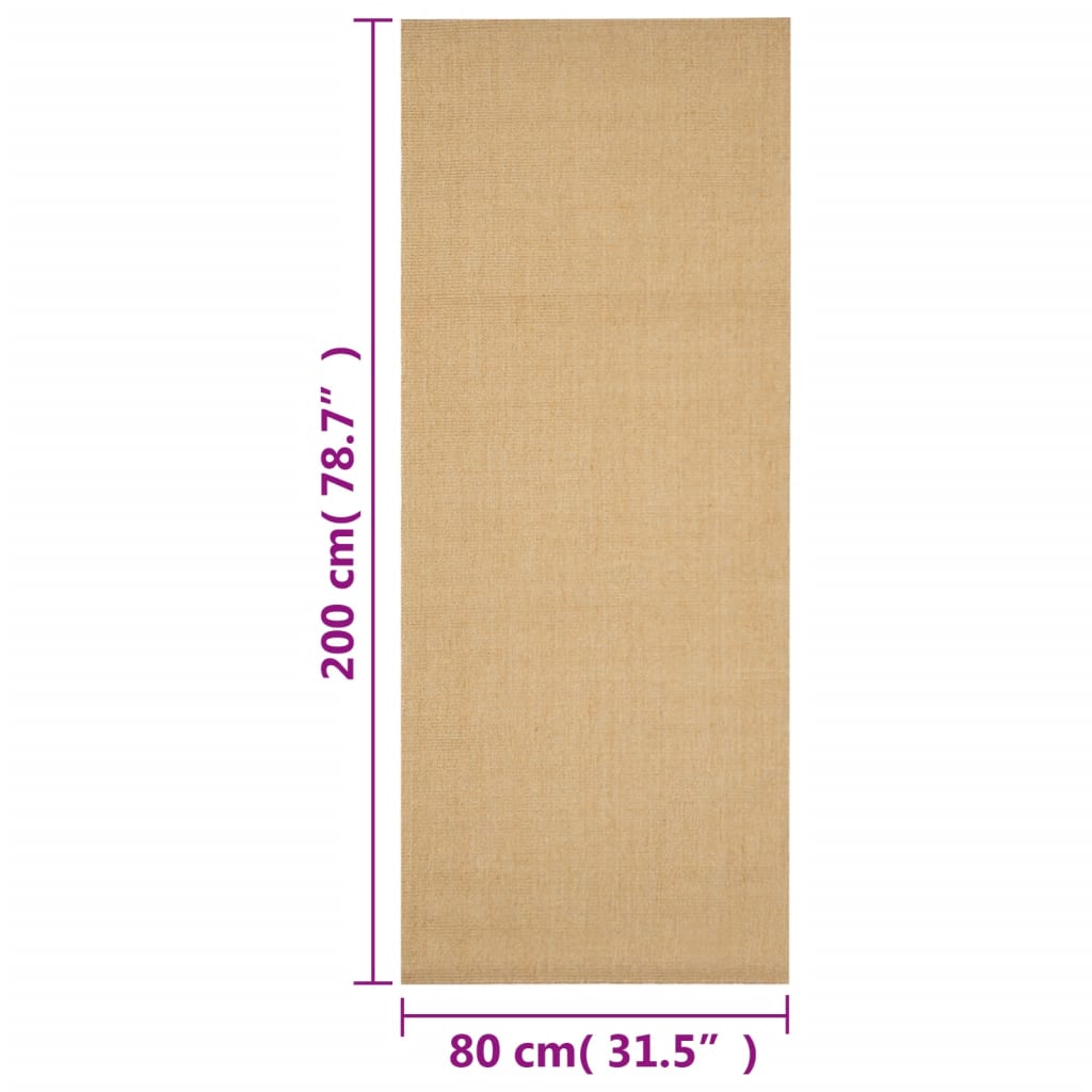 gulvtæppe 80x200 cm naturlig sisal