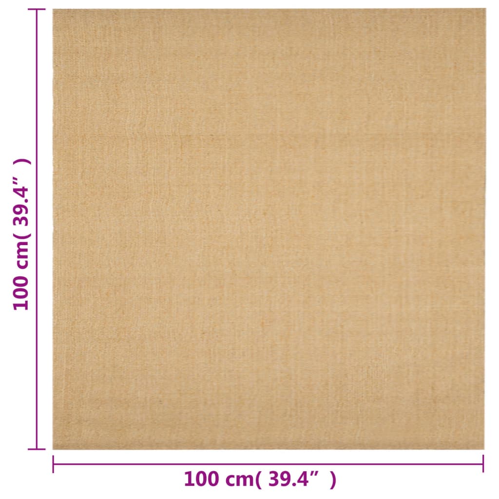 gulvtæppe 100x100 cm naturlig sisal