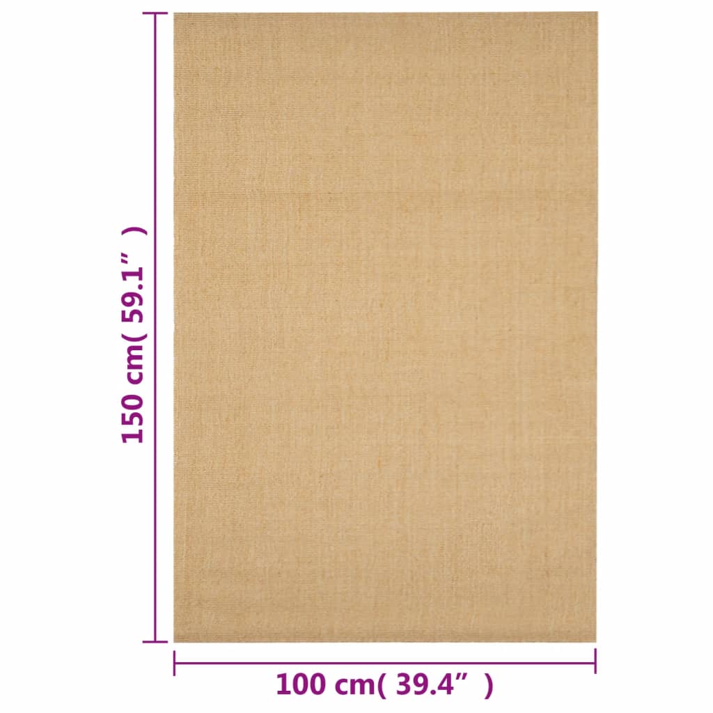 gulvtæppe 100x150 cm naturlig sisal