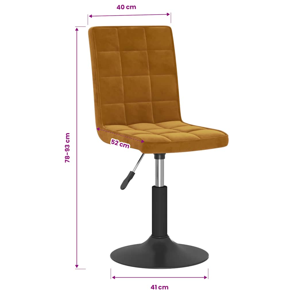 drejelige spisebordsstole 4 stk. fløjl brun