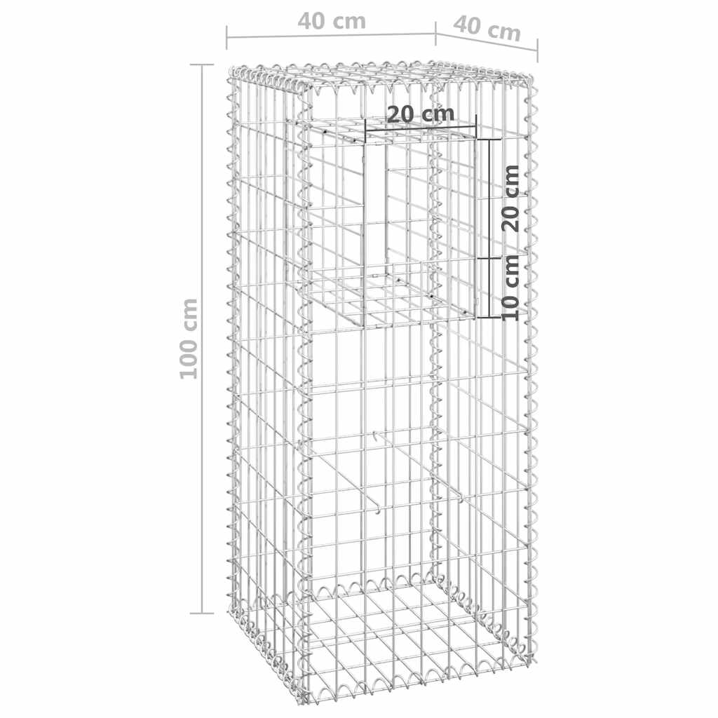 gabionkurve 2 stk. 40x40x100 cm jern