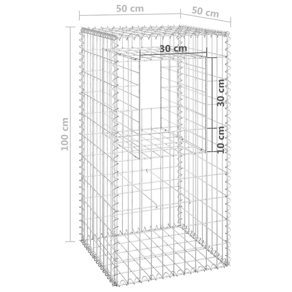 gabionkurve 2 stk. 50x50x100 cm jern