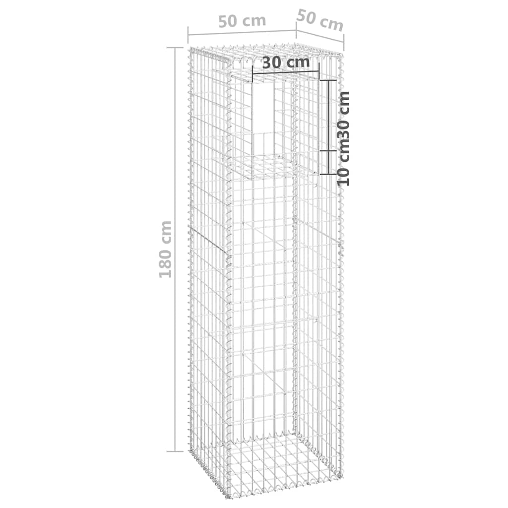 gabionkurve 2 stk. 50x50x180 cm jern